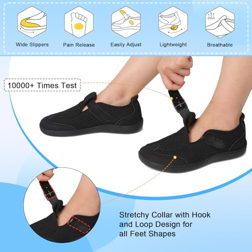 Image of BARERUN Womens Walking Shoes Wide Diabetic Shoes for Women Slip On Barefoot Orthopedic Bunion Neuropathy Arthritis Edema Bunion Sneakers Indoor Outdoor with Zero Drop Rubber Sole