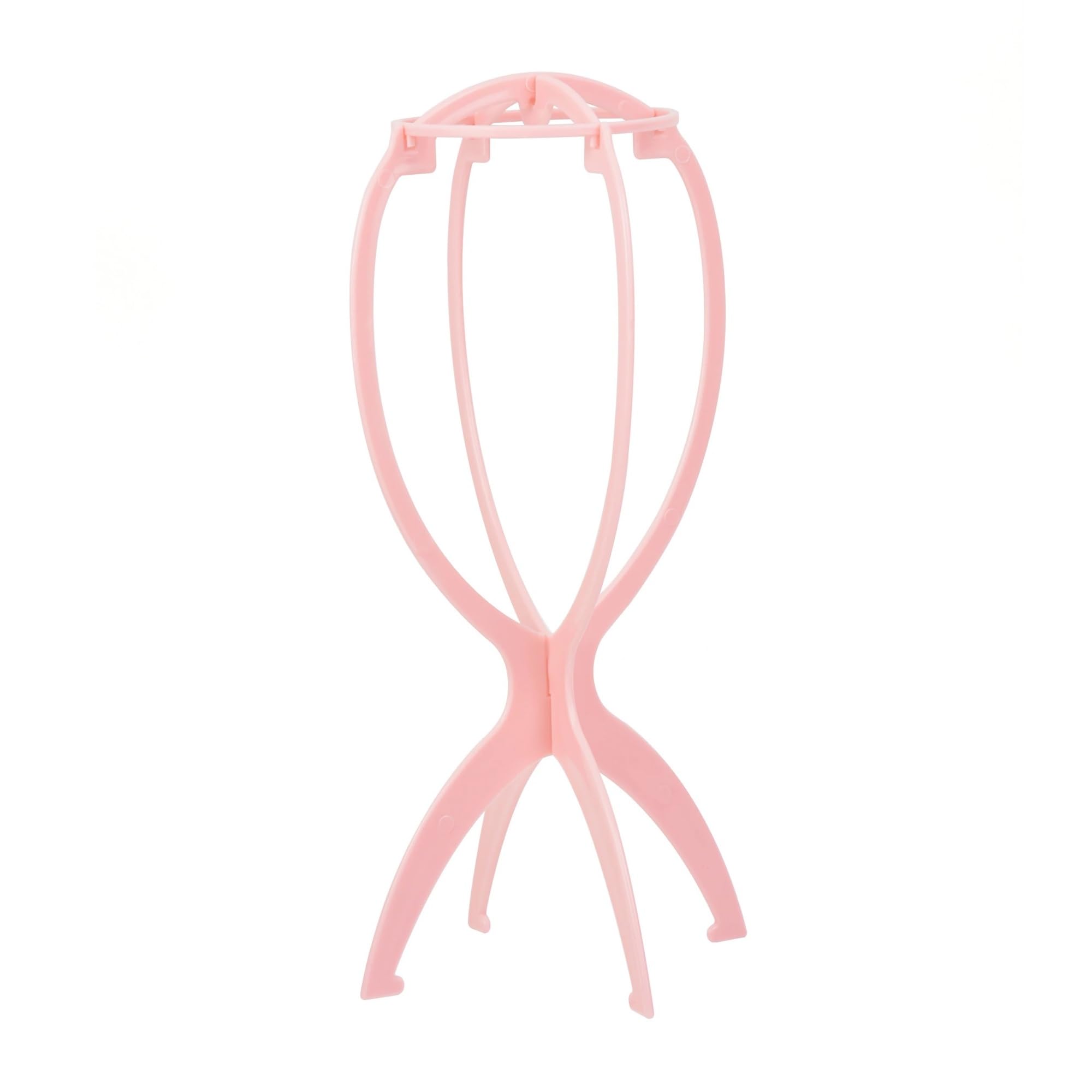 FDzkrtvm Plastic Folding Wig Stand, Wig Stands 4 Pcs Plastic 17x34cm Multicolor Portable Folding For Wigs(Pink)