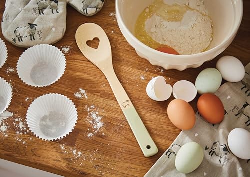 Cooksmart British Designed Bamboo Wooden Spoon | Wooden Cooking Spoons Made from Bamboo | Lovely Designed Spoons for Everyday Cooking - Highland Sheep
