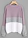 Milumia Women's Casual Drop Shoulder Color Block Striped Knitted Textured Jumper Sweater Purple Medium
