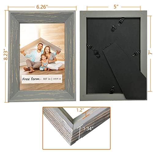 5X7 Picture Frame, Photo Frame, Solid Wood Hd Plexiglass Certificate Frame For Wall Mounting And Desktop Display, Family Picture Frames Collage Wall Decor, Grey Picture Frame #TOP1