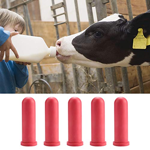 5PCS Capezzolo per latte per alimentazione di animali da fattoria, tettarelle per vitelli, tettarella per vitelli capezzoli per alimentatore per latte in gomma da 10 cm per lettino