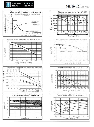 Ml10-12 - 12 Volt 10 Ah, F2 Terminal, Rechargeable Sla Agm Battery #TOP5