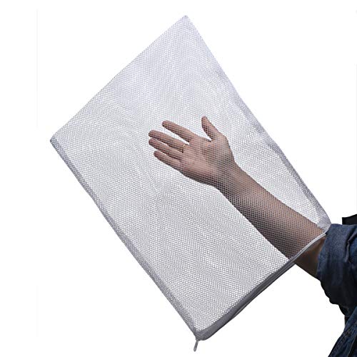 ALEGI Bolsas de Filtro Grandes, Bolsas de Malla para Acuario con Cremallera de plástico, Bolsas de Red Blancas para Bolas biológicas, removedor de amoníaco de 17.8 x 13.5 Pulgadas (4 Piezas)