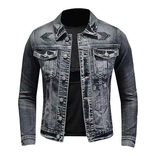 Chaqueta de mezclilla para hombre estilo vaquero vintage miniatura 1