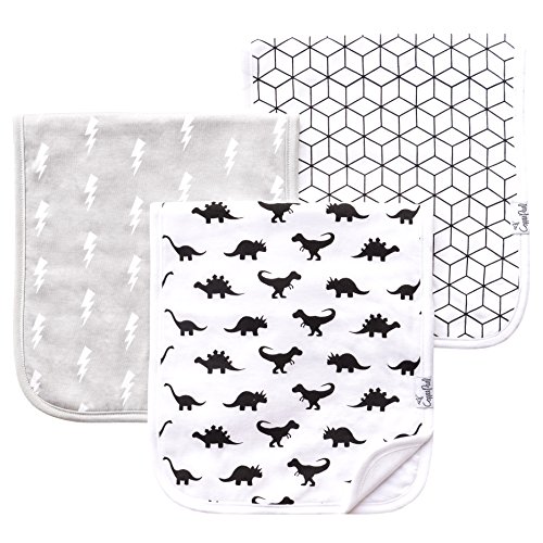 Image of Copper Pearl Premium Baby Burp Cloths - 3-Pack Large Cotton Burp Cloths, Extra Soft Spit Up Rags with 3 Absorbent Layers, Perfect for Baby Boy Gifts (21" x 10" Size, Wild Set)