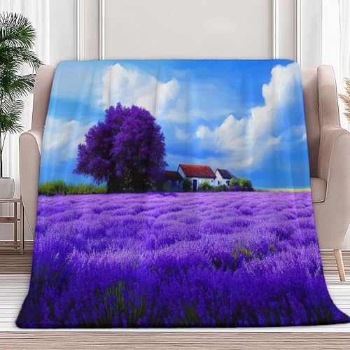 Couvre-lit en peluche douce moelleuse plaid polaire violet