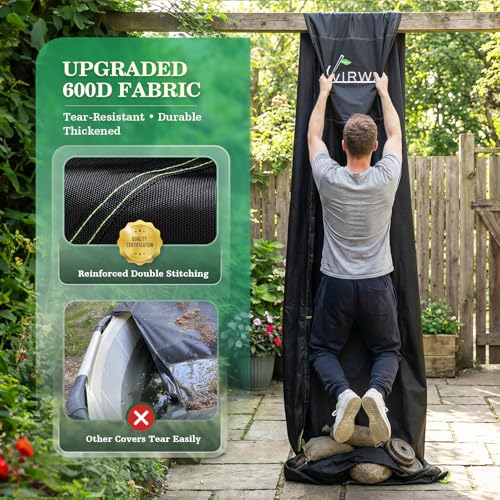 Uirway 600D Upgraded 12ft Round Pool Cover For Above Ground Pools, Solar Pool Cover Windproof Ratchet Locking System & Reflective Drawstring, heavy duty Pool Covers UV Protection, With Anti-Slip Strap by UIRWAY - Used condition - Image 2