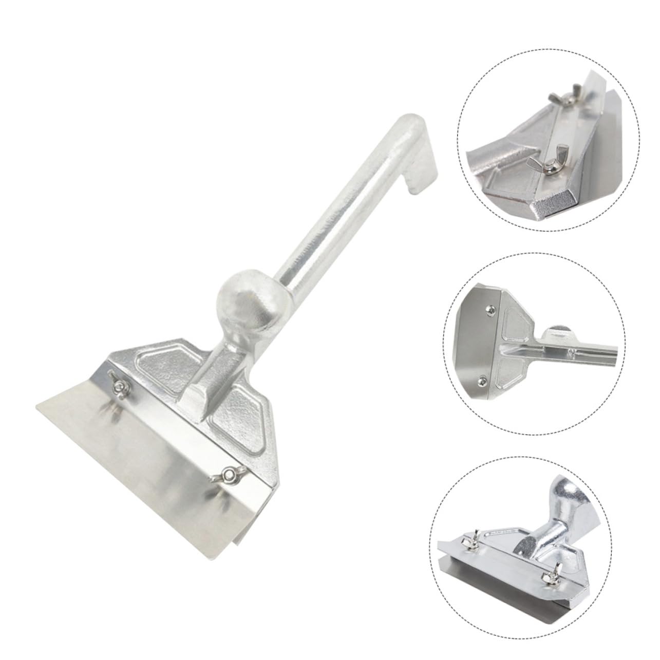 Grattoir à Barbecue en Acier Inoxydable 420 Robuste et Facile à Nettoyer Manche Long pour Grills et Plaques de Cuisson Plates Argenté
