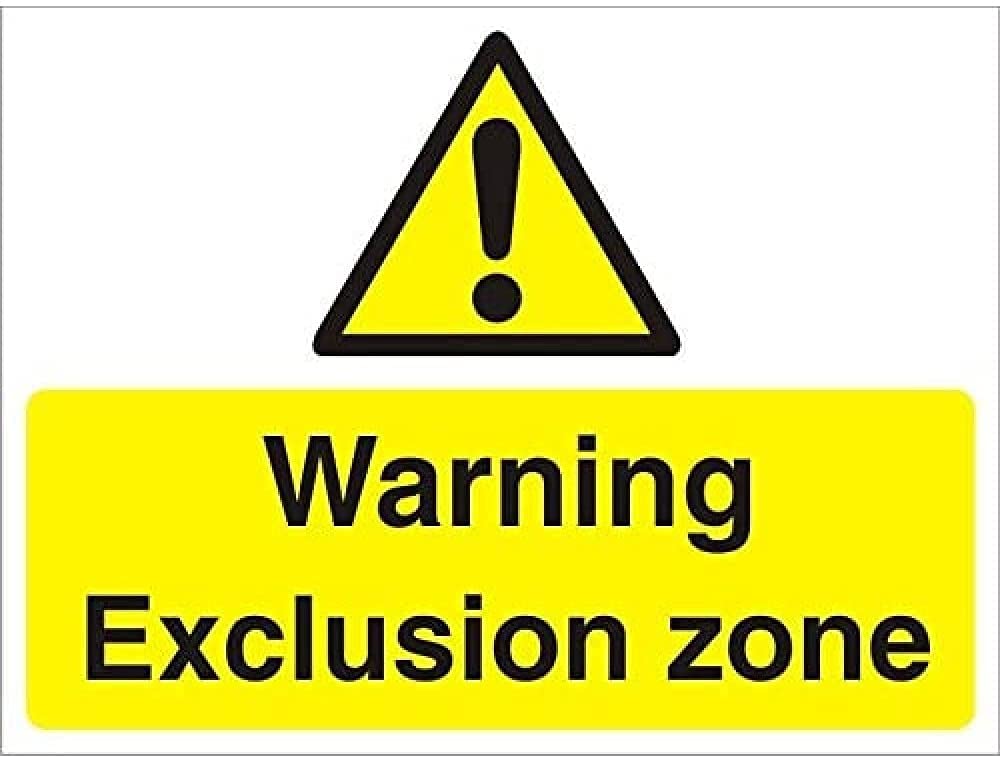 Seco Warning Exclusion Zone Sign, 400mm x 300mm - 4mm Fluted Board