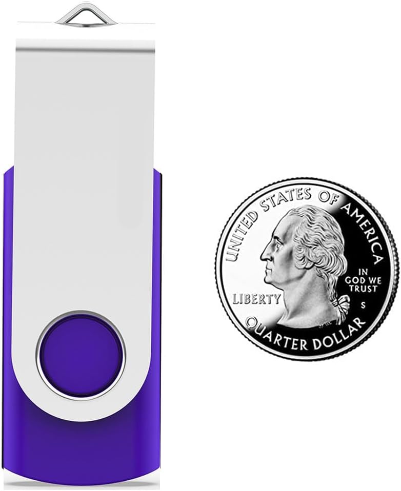 32GB Flash Drive 10 Pack, Alihelan 32G USB Stick Thumb Drive Bulk USB 2.0 Memory Stick Swivel Pen Drive Jump Drive, Purple - Image 3