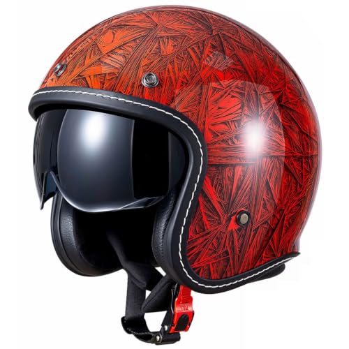 Casco Half-Helmet Jet Abierto para Hombres Y Mujeres Adultos Cruiser 3/4