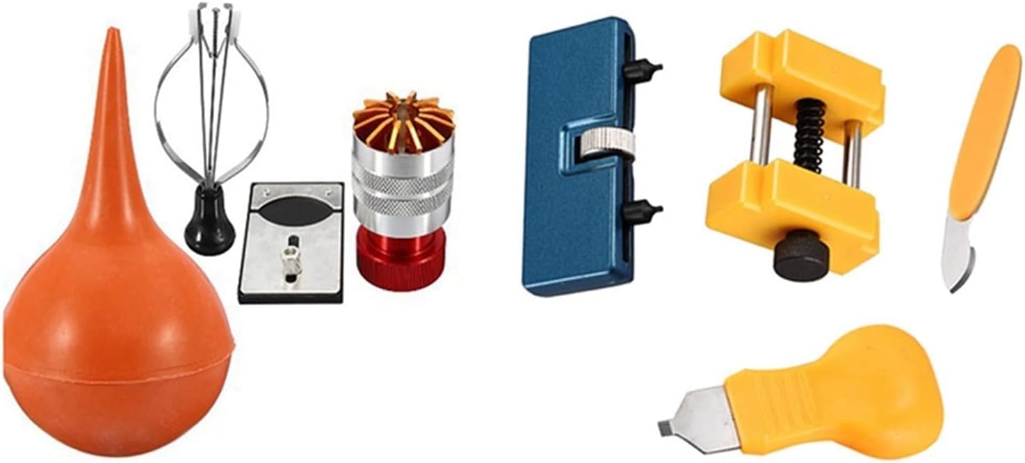 Juego de 4 herramientas de repuesto de batería de reloj con cristal de plástico para relojero, elevador de caja frontal, kit de herramientas de reparación/30160