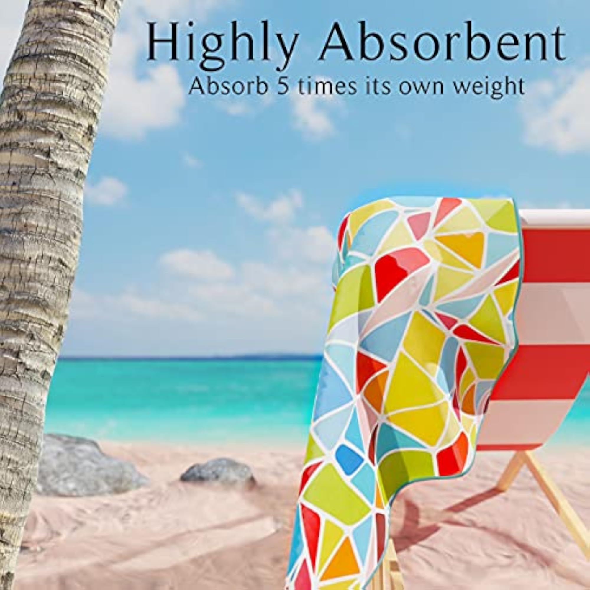 Quick-Drying Microfiber Beach Towel, Mosaic