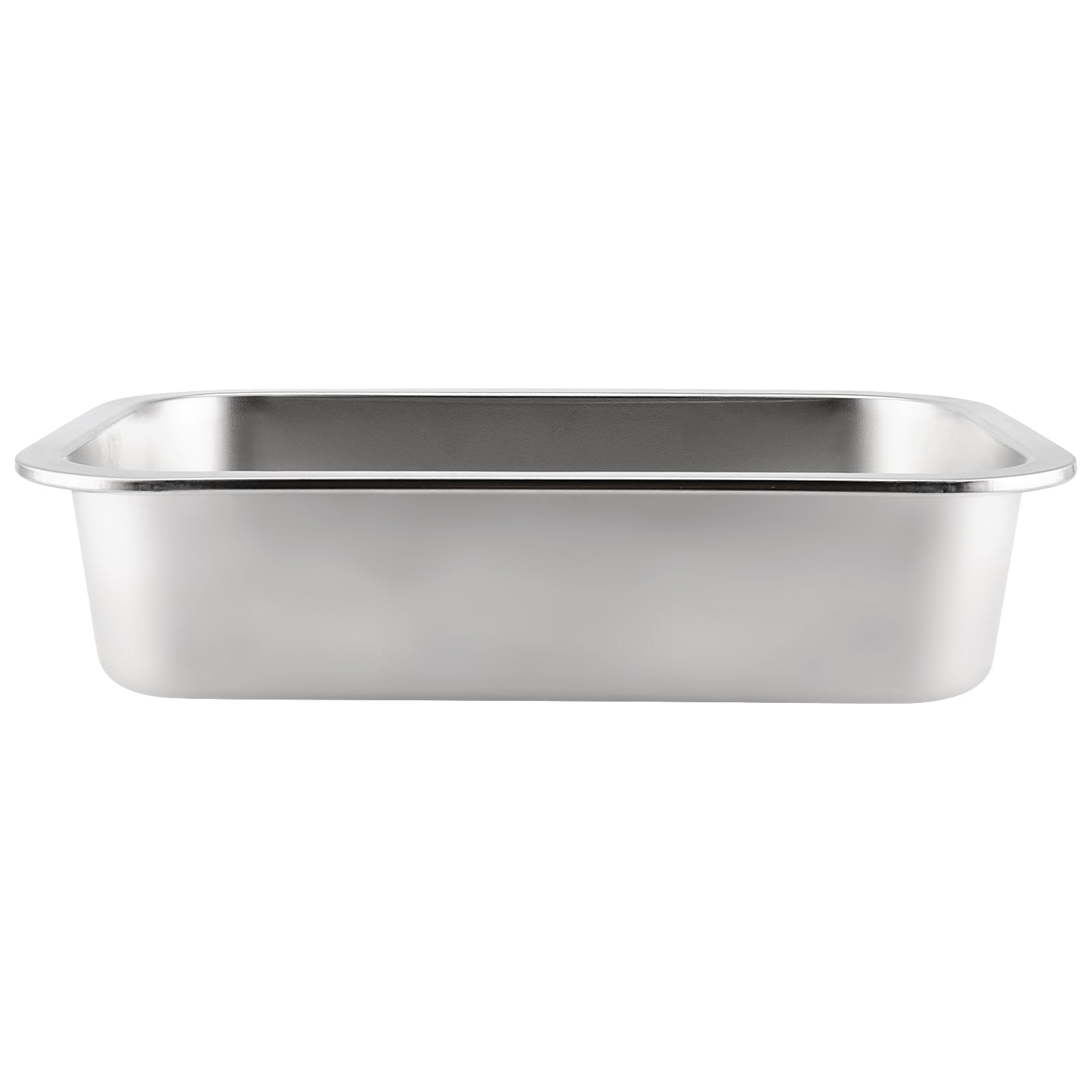 1 teglia da forno rettangolare, 32 x 22 cm, profonda, in acciaio inox, per cucinare e cuocere posate
