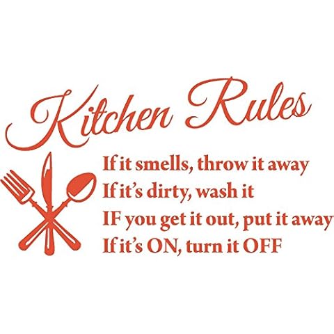 Blinggo Orange 22" X 13" Kitchen Rules Art Home Mural Décor Cover