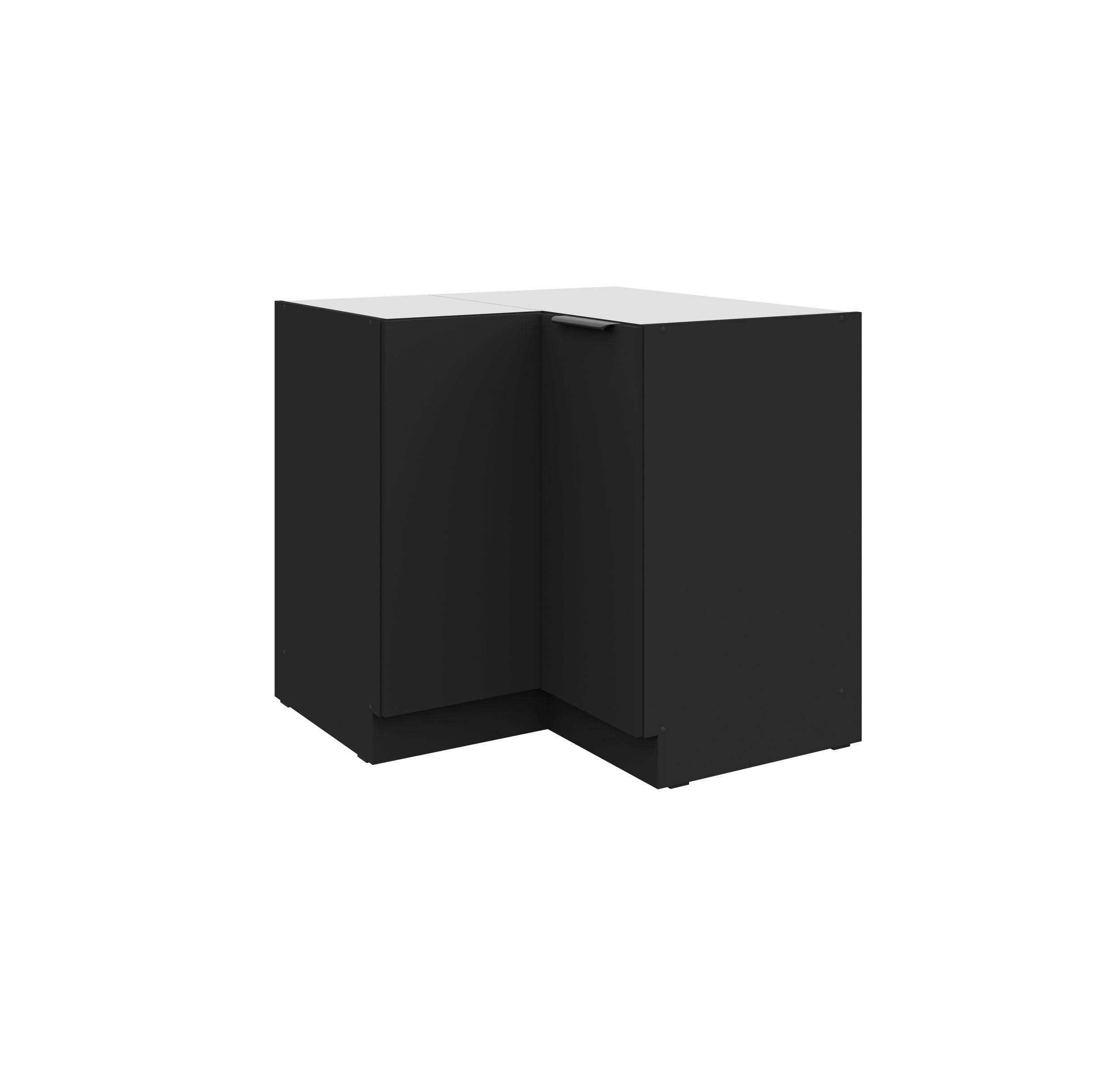 Küchen Eckunterschrank 90x90 cm Siena Schwarz – passgenau für SIENA / MONZA / ARONA