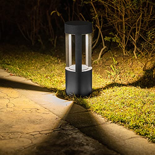 CITRA Led 300MM Grey Body Acrylic Bollard Outdoor Garden Park Driveway Light - Warm White