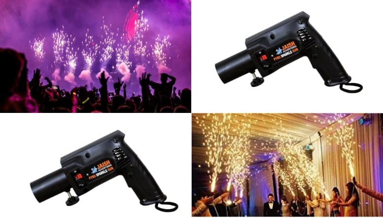 Image of Handheld Pyro Party Toy Gun Use for Party Functions, Events, Celebrations (Batteries & Pyros Not Included) (Pyro Gun) (Black-Pack of 2)