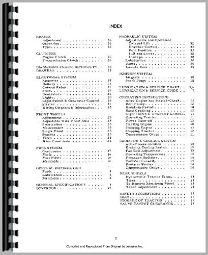 Operators Manual Allis Chalmers WD Tractor