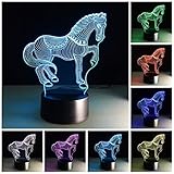 Unicorn Night Light Kids Night Light Optical Illusion 7 Colors Changing Bedside Lamp Nightlight Best Gift Idea for Kids Room Décor or Birthday Gifts for Girls Women (Unicorn)