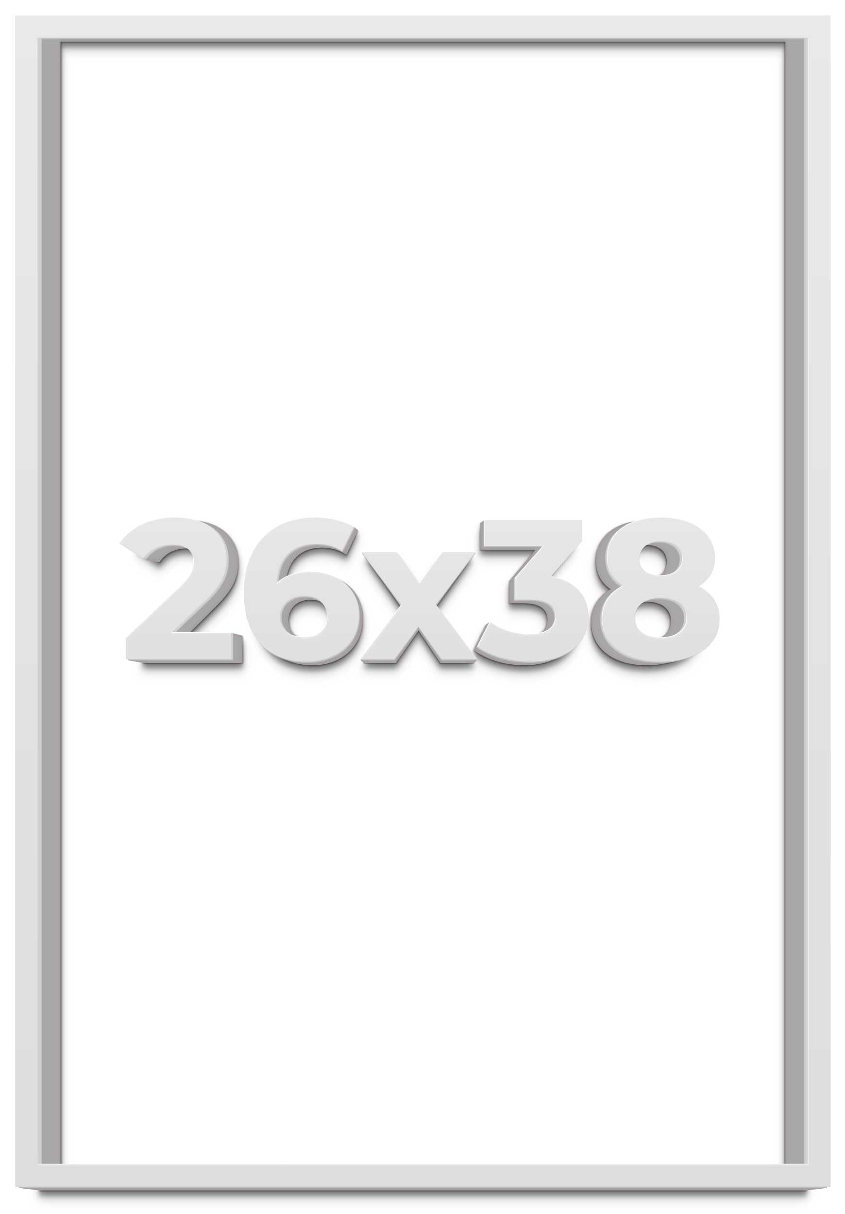 26x38 Shadow Box White Display Frame | 2 Inches Deep | 1 Inch Moulding Width | Solid Wood | Includes Shatter Resistant Acrylic Plexiglass, Acid Free Backing and Hanging Hardware