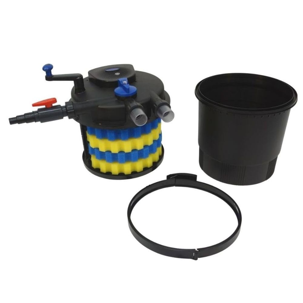 AquaOne CPF-20000 I Filtro de estanque para estanques de hasta 40.000 litros I filtro orgánico para estanques incluye 36 W UVC clarificador con limpieza de manivelas, agua clara sin algas flotantes