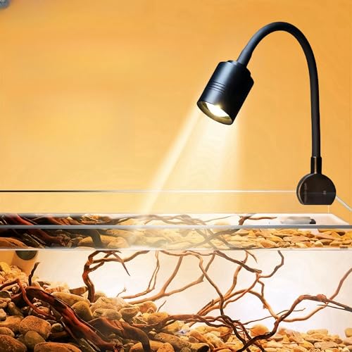 Guangyu Éclairage d'aquarium, Aquarium LED zoom lumière haute, 3 couleurs de mise au point réglable, spot d'aquarium LED, lampe USB pivotante clip Aquarium