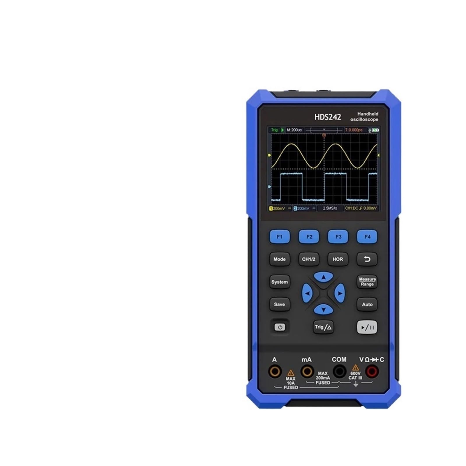 Osciloscopio Digital portátil Multifuncional HDS242/HDS272/HDS2102/HDS2202, 100 MHz, 500 MSa/s, 2 Canales, multímetro Digital(HDS242,A/U)
