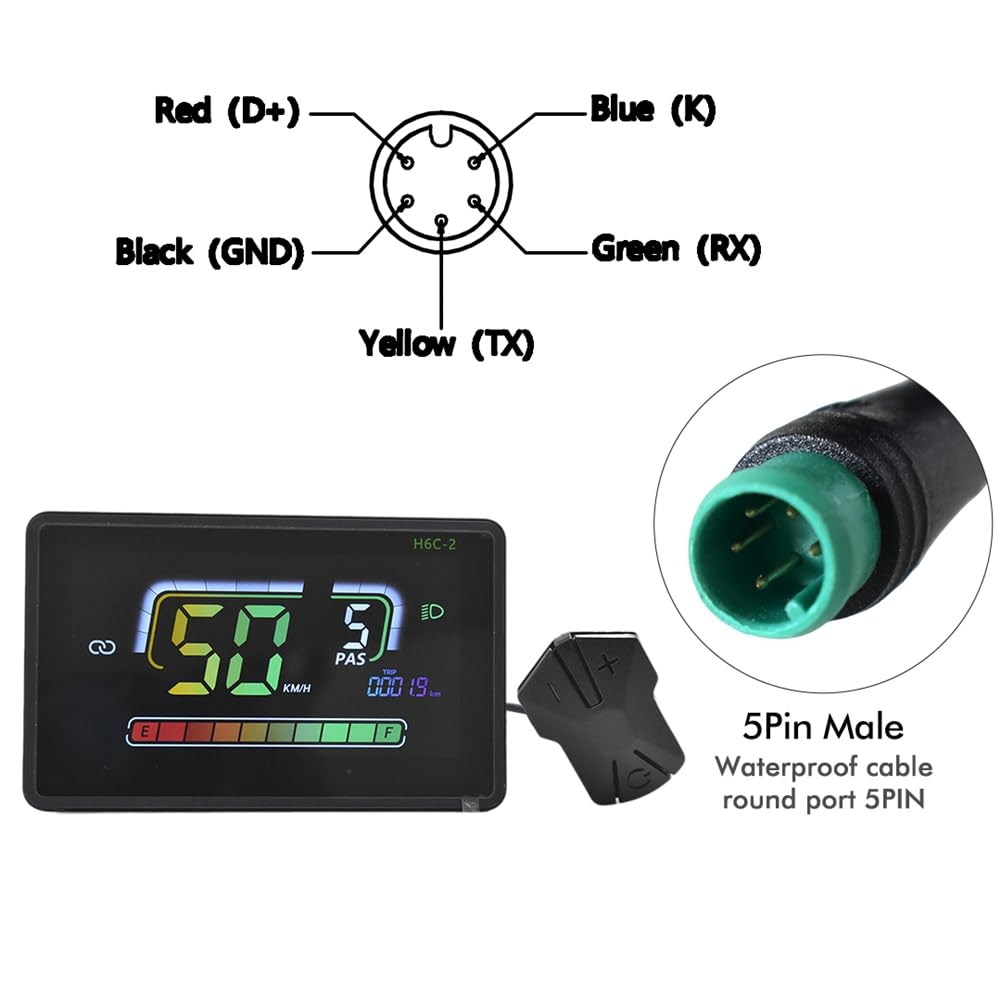 Compteur de Vitesse Bluetooth pour Vélo Électrique, Écran LCD, UART, 5 Broches