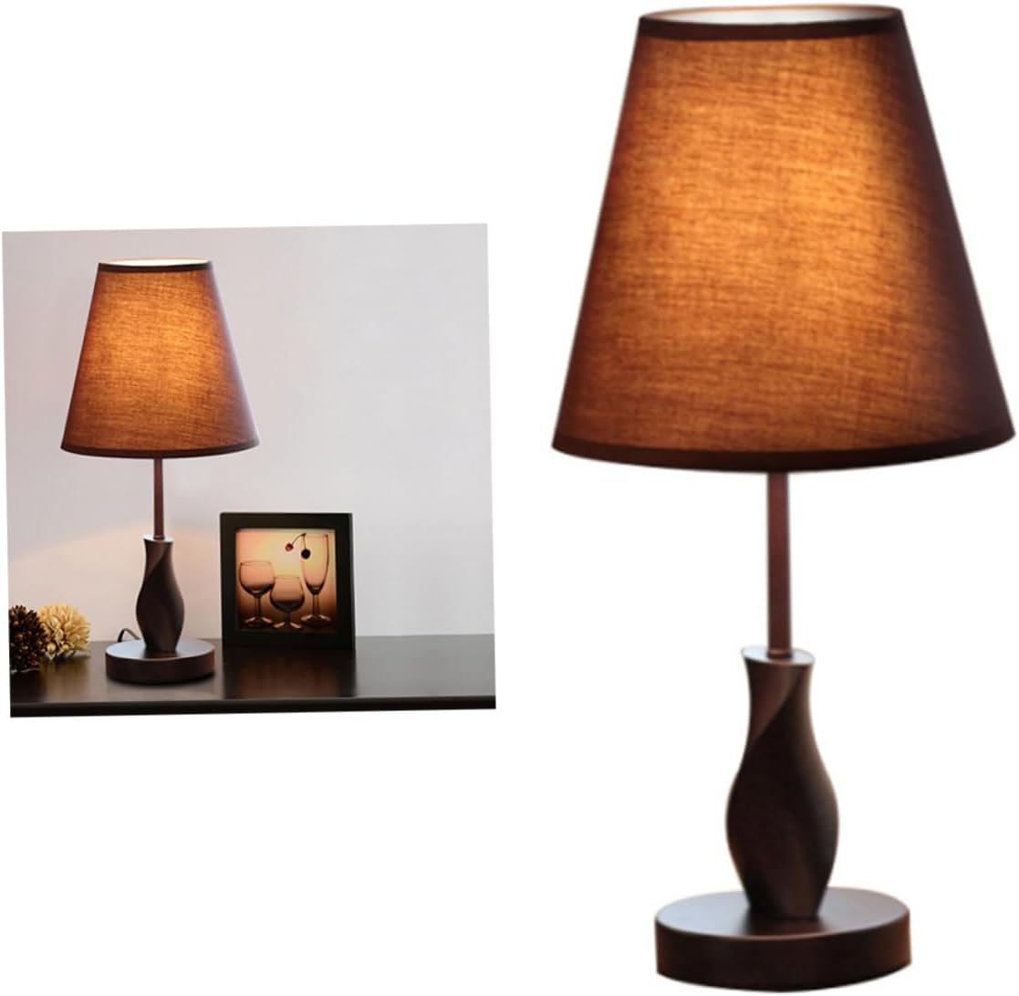 Gadpiparty Creative Cloth Desk Lamp with Base Modern Brown Table Lamp for Home Office Includes Us Plug No Bulb Bedroom Living Room Room