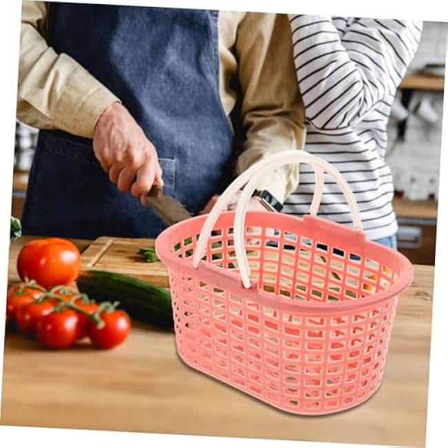 Cabilock 3pcs Handheld Multi Functional Storage Basket with Hollow Design for Bathroom Kitchen Grocery and Organization Portable and Sundries Baskets