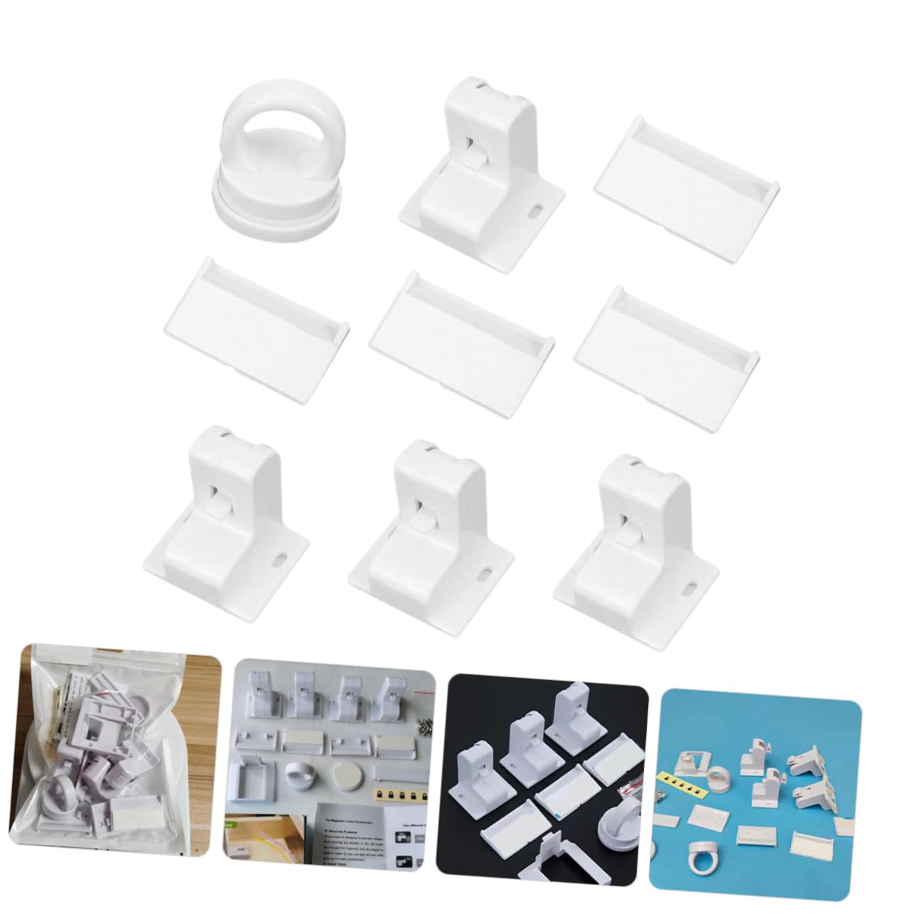 Toyvian Magnesy 4 Zestawy Magnetyczny Zamek Do Szuflady Dla Dzieci Magnes Blokada Bezpieczeństwa Szafki Dziecięcej Ochrona Materiał Abs Dziecko Szafka Dla Dzieci