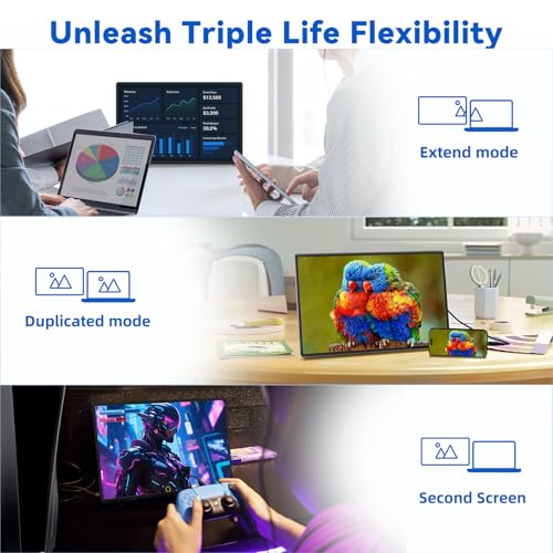 Image of BOSII Portable Monitor for Laptops - Dual 16 inch IPS FHD 1200P Extended Dual Monitor for Laptop Compatible with Windows Mac Travel Work