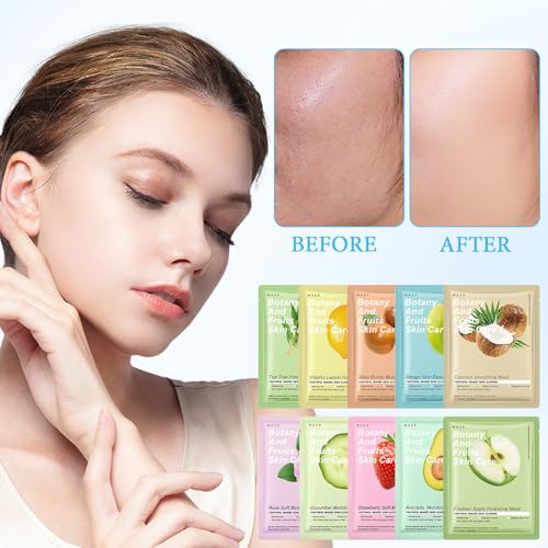 Nadiaen 10 PCS Face Masks Skincare,Sheet Mask,Face Masks Beauty,Sheet Face Mask,Face Sheet Masks,Face Mask Sheet,Hydrating,Moisturizing,Soothing and Repairing,Suitable for Various Skin Types - Image 6