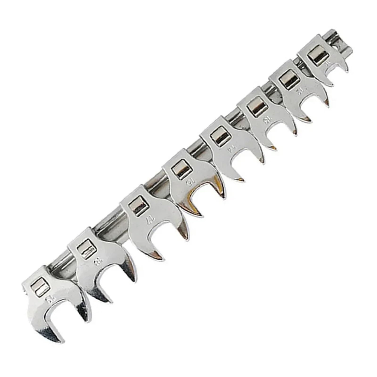 Xuczhai One Color 8Pcs Drive Crowfoot Wrench Set 10-22Mm Metric Crow Foot Keys And 45 Teeth Ratchet Spanner Multitool