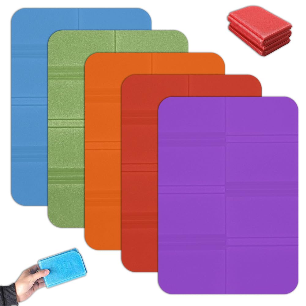 5Pcs Folding Foam Sit Mats Moistureproof Foldable Seat Mat XPE Waterproof Hiking Seat Pad Portable Seat Cushion Mat for Outdoor Walking Camping Picnic Park