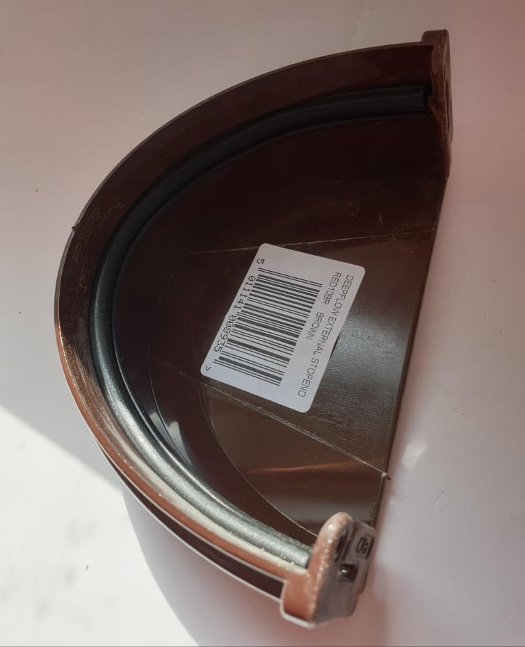 Marley Deepflow RED10 Deep Style Gutter External Stopend Brown