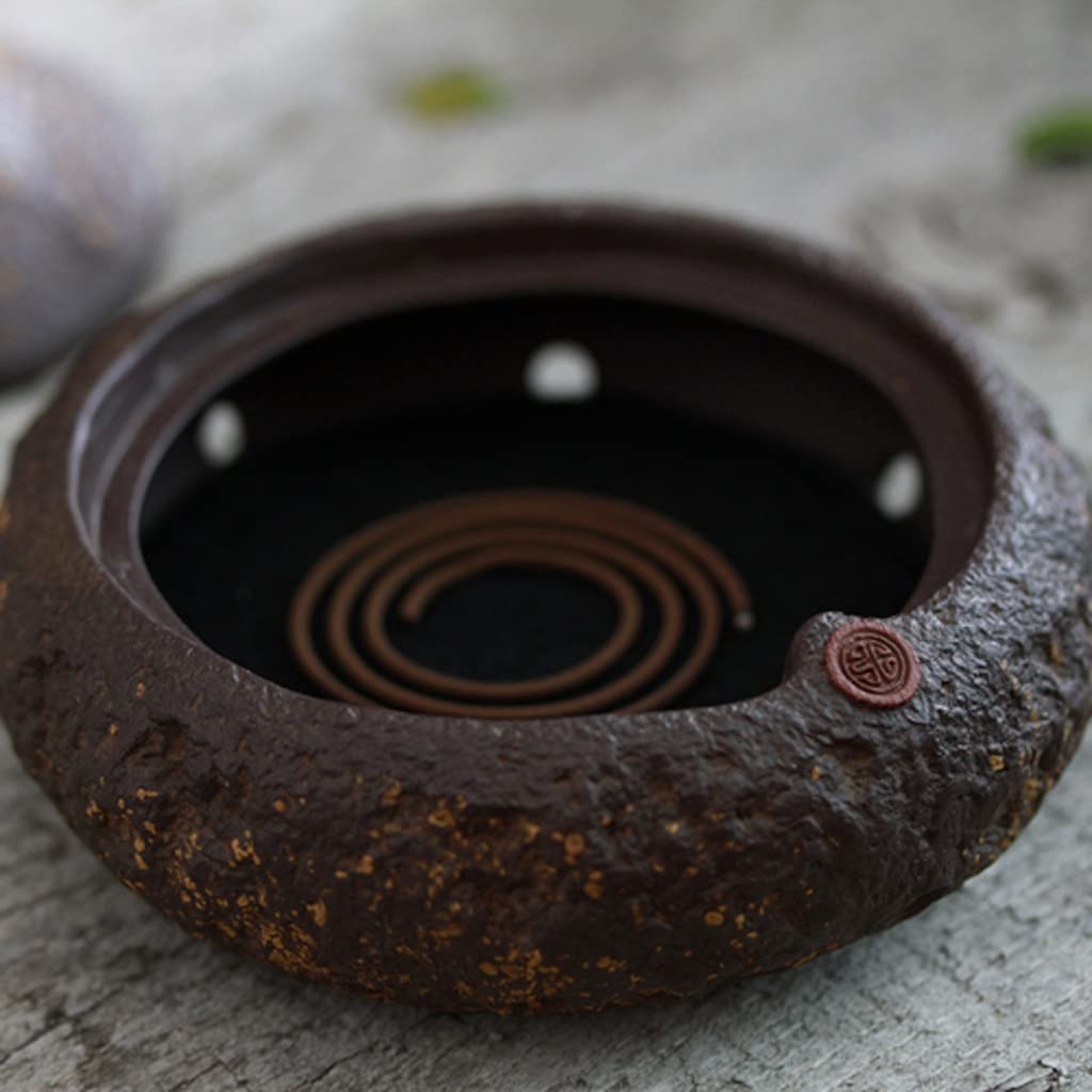 Quemador de Incienso de Reflujo Horno de incienso creativo antiguo, horno de Buda, horno de incienso de arcilla púrpura, horno de incienso de cerámica, horno de madera de agar Cascada de Incienso de A