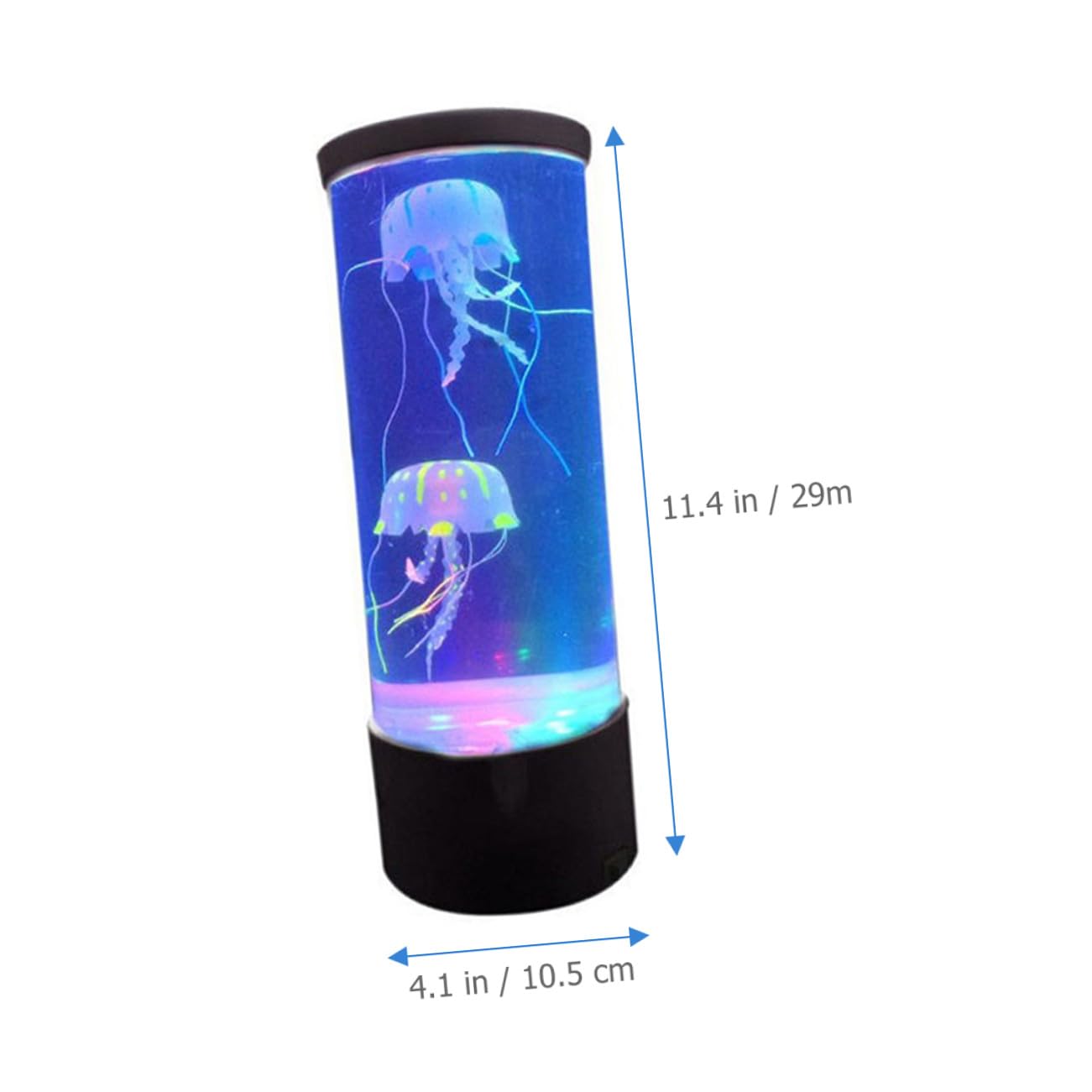 Lámpara de Acuario de Gelatina Sintética LED para Decoración de Mesa y Luz Nocturna Función Calmante y Material Acrílico Negro