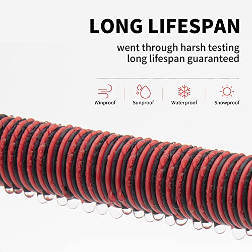 Image of PAUTIX 65.6ft /20M Extension Cable Wire Cord,22AWG 2-pin Wire Cord for Single Color LED Strip Lights,COB /2835 Tape Lights,5V 12V 24V Low Voltage Extension, Black and Red (Pack of 3)