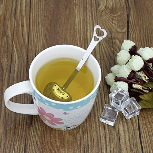 Tea Ball Strainer Infuser, 304 Stainless Steel Mesh Spoon for Loose Herbal teas, Mulling Spices, Jasmine Tea Pearls, Leaves Herb Filter, Fruit Squeeze (Heart-T)