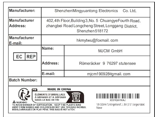 24 Volt 500mA Türklingeltransformator kompatibel mit Ring, Nest, Wyze Türklingel,C-Draht Adapter für Nest, Ecobee, Sensi, Thermostat 8M cable largo.