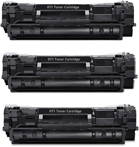 071 Black Toner Cartridge for Canon Imageclass LBP122dw, LBP122 LBP120 Series Printers - Compatible | Pack of 3