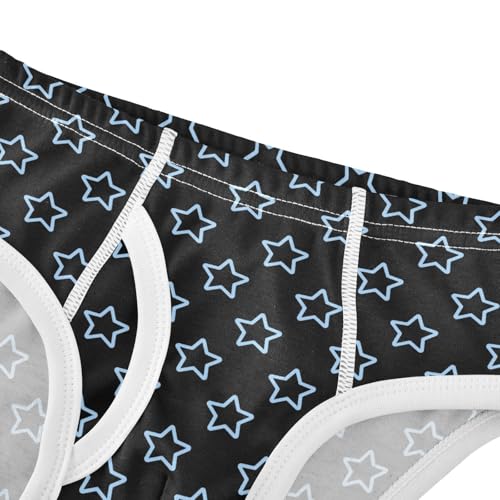 Black Star Shape Outline Little Boys Cotton Briefs Soft Breathable Comfortable Tag-Free Underwear4