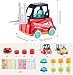 Engineer Forklift Frenzy Transport Game,Fat Brain Toys Forklift Frenzy Mine Tow Truck Toy,Construction Car Toy Stacking Toys,Stack & Matching Skill Game, Educational Toy for Kids