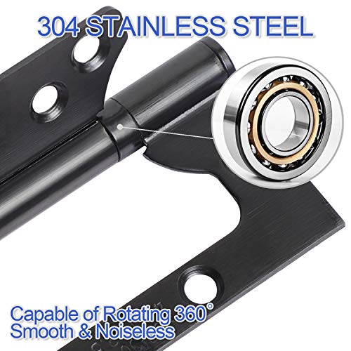 Keileoho 12 Pcs 4 X 3 Inches Black Door Hinges, Non-Mortise Stainless Steel Door Hinges With Mounting Hardware, Brushed Surface #TOP3