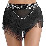 falda flecos zara chicfy Cintura alta con cinturilla elástica, flecos irregulares decorados con borlas que fluyen