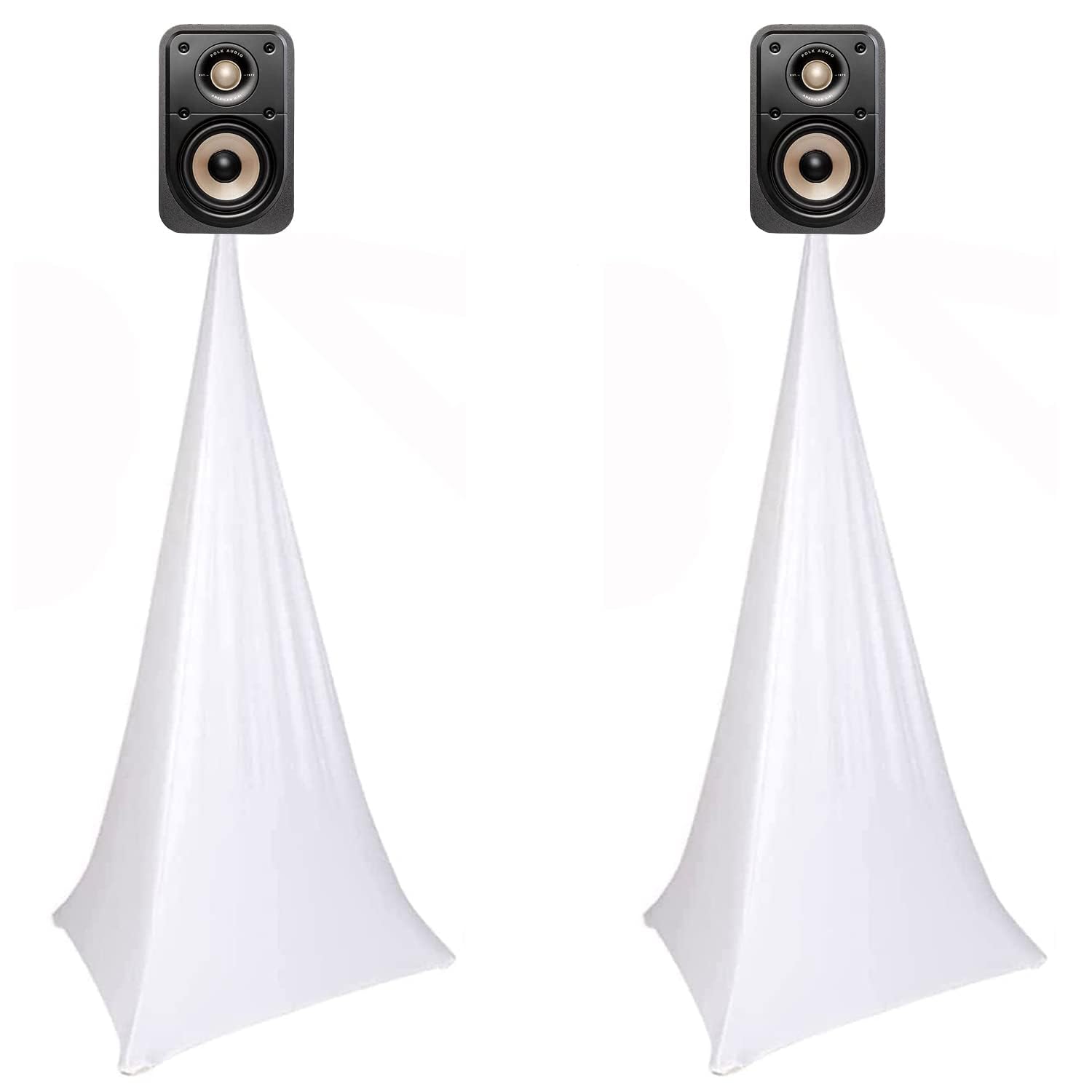 Paquete de 4 fundas para trípode para altavoces de DJ, con cobertura de 360 grados (color blanco, paquete de 4)