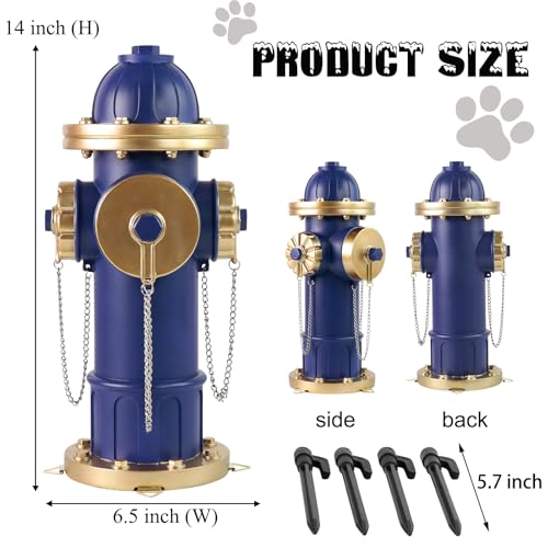 Generic 1333 Dog Fire Hydrant Puppy Pee Training Post Garden Statue, Blue & Gold Fire Hydrant Outdoor Figurines Decor thumb #4